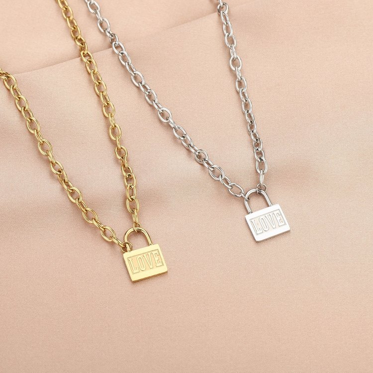 Silver Love Lock Necklace