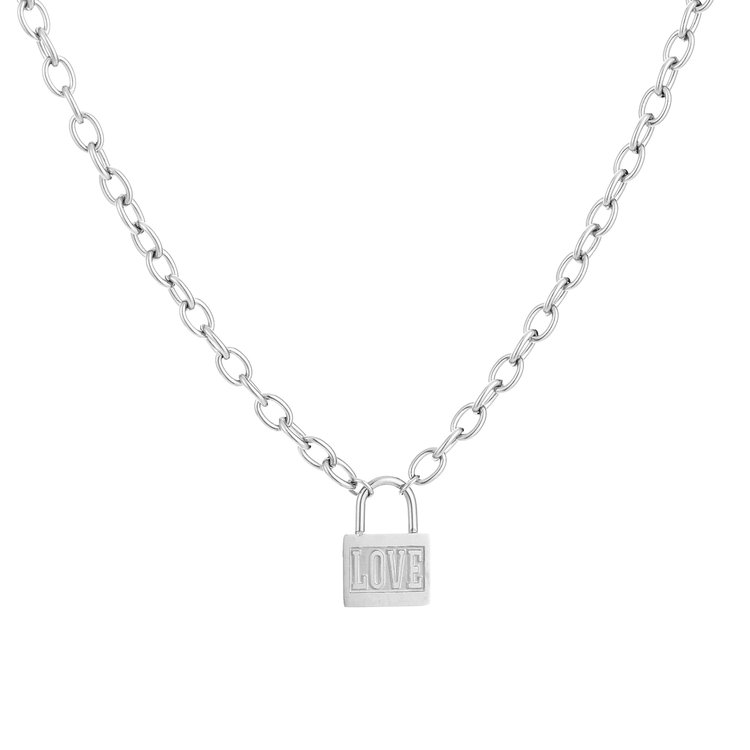Silver Love Lock Necklace