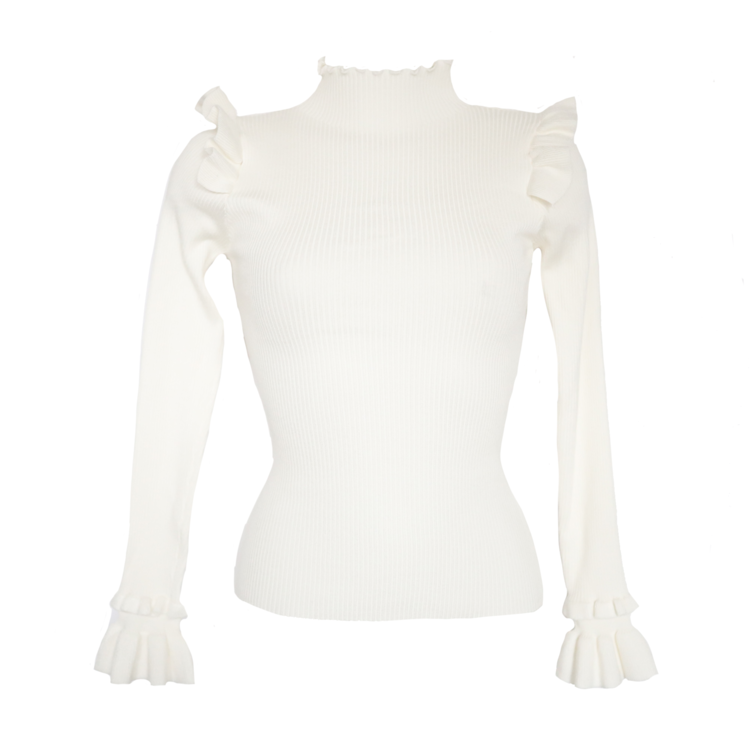 Marisa Ruffle Knit / White