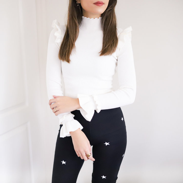 Marisa Ruffle Knit / White