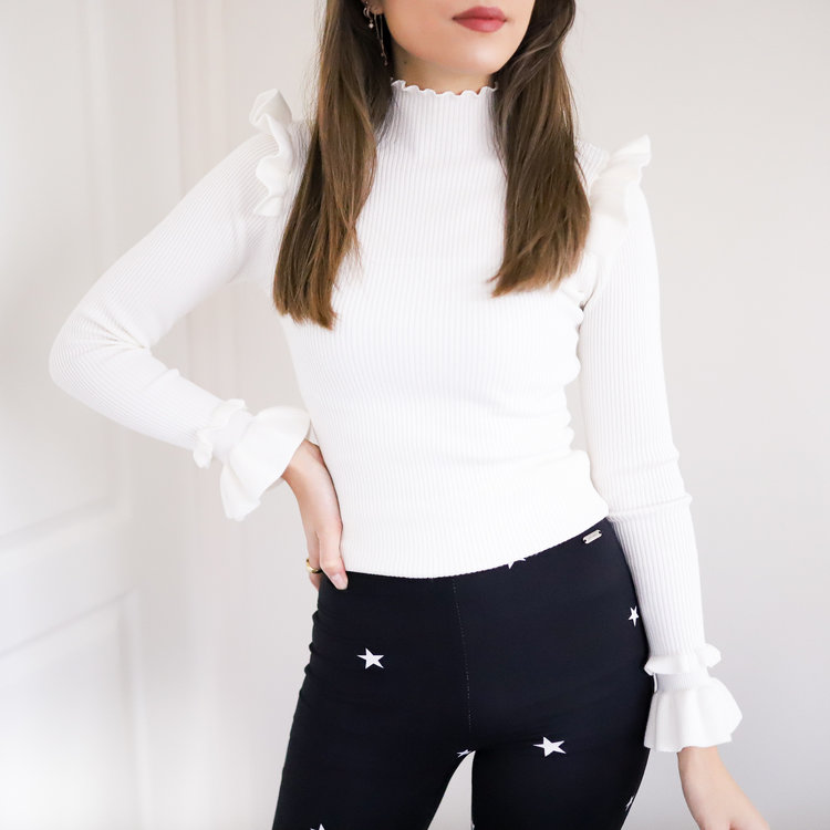 Marisa Ruffle Knit / White