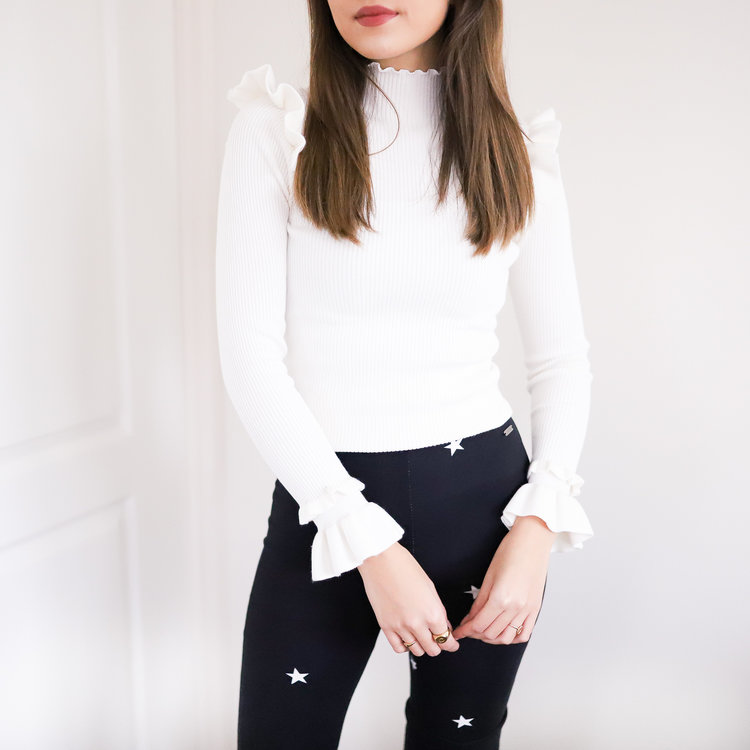 Marisa Ruffle Knit / White