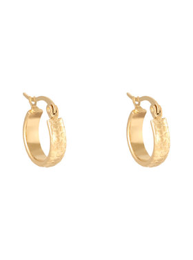 Gold Leo Print Hoop Earrings