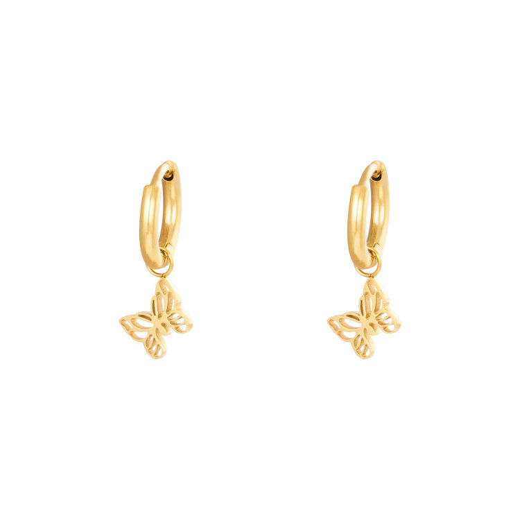 Gold Dainty Butterfly Earrings