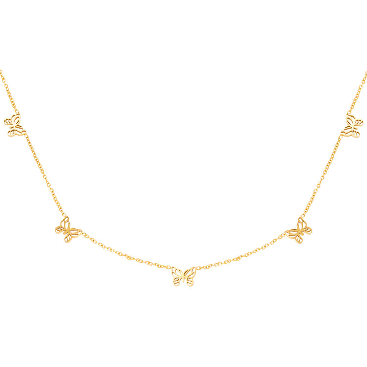 Gold Tiny Butterflies Necklace