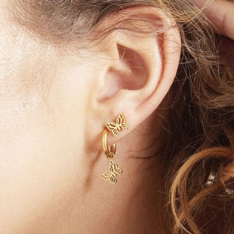 Gold Dainty Butterfly Earrings