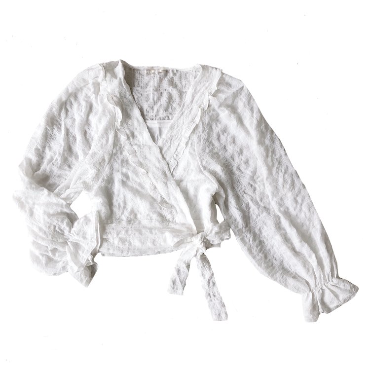 Florance Ruffle Crop Blouse / White
