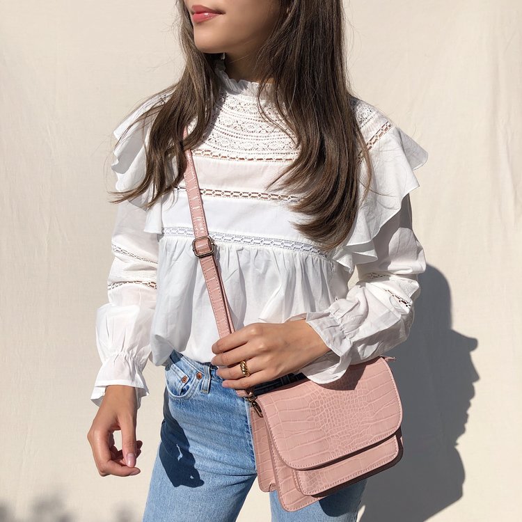 Sage Croco Bag / Pink