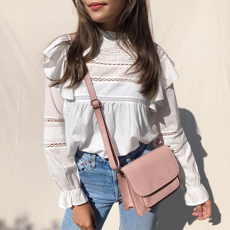 Sage Croco Bag / Pink