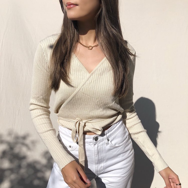 Zoila Wrap Cardigan /  Beige