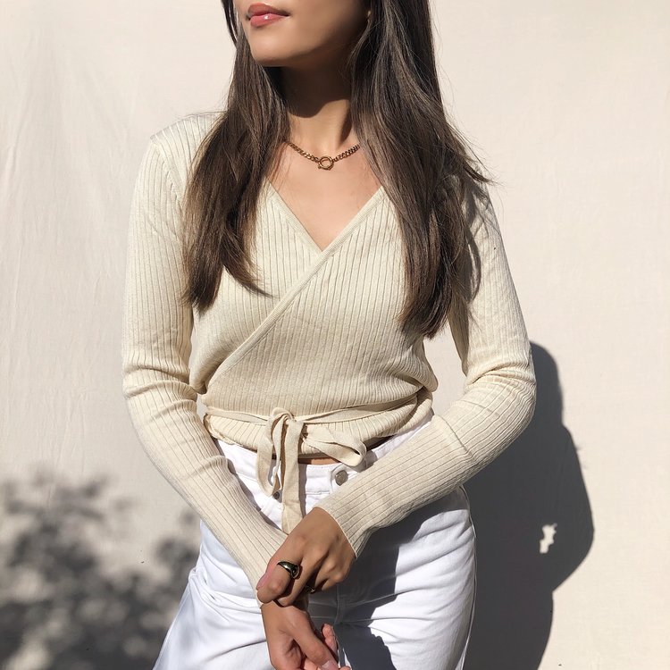 Zoila Wrap Cardigan /  Beige