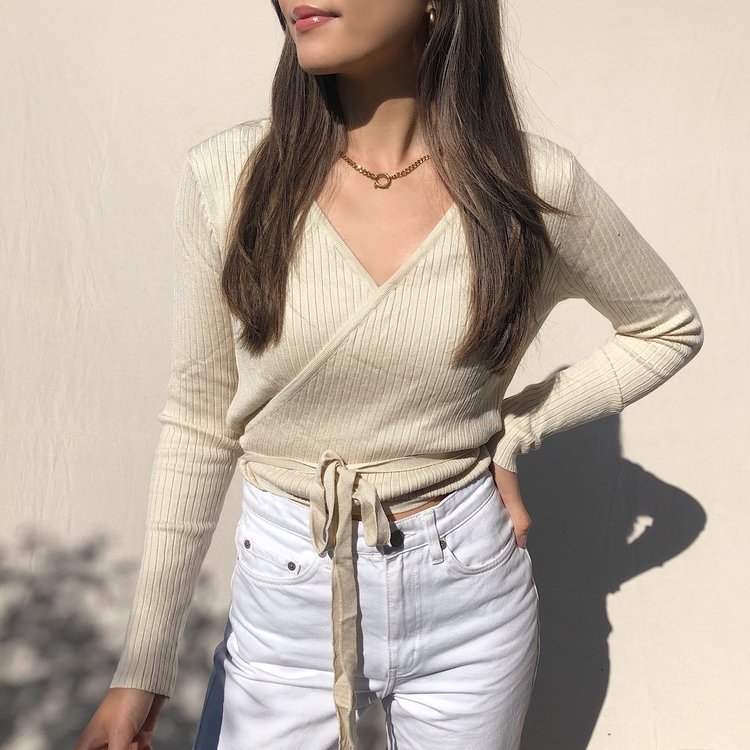 Zoila Wrap Cardigan /  Beige