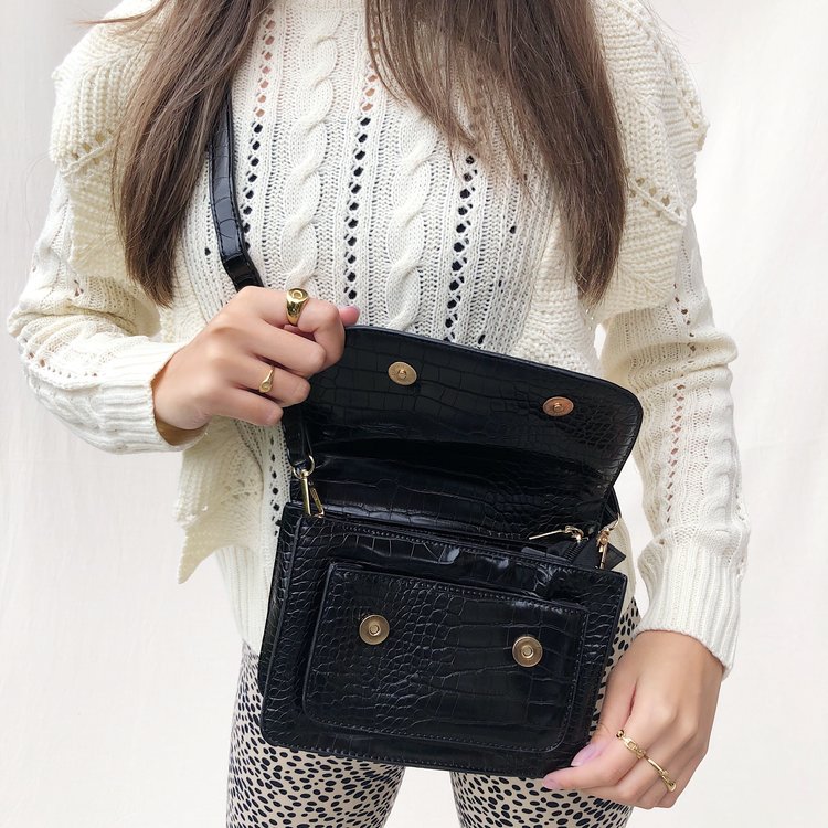 Sage Croco Bag / Black