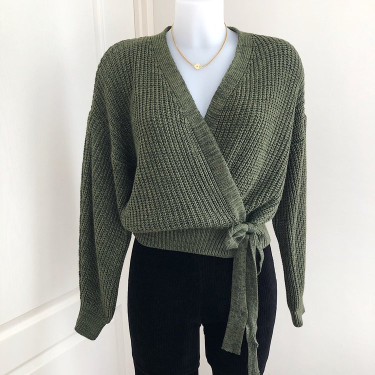 Laurie Wrap Cardigan / Army Melange