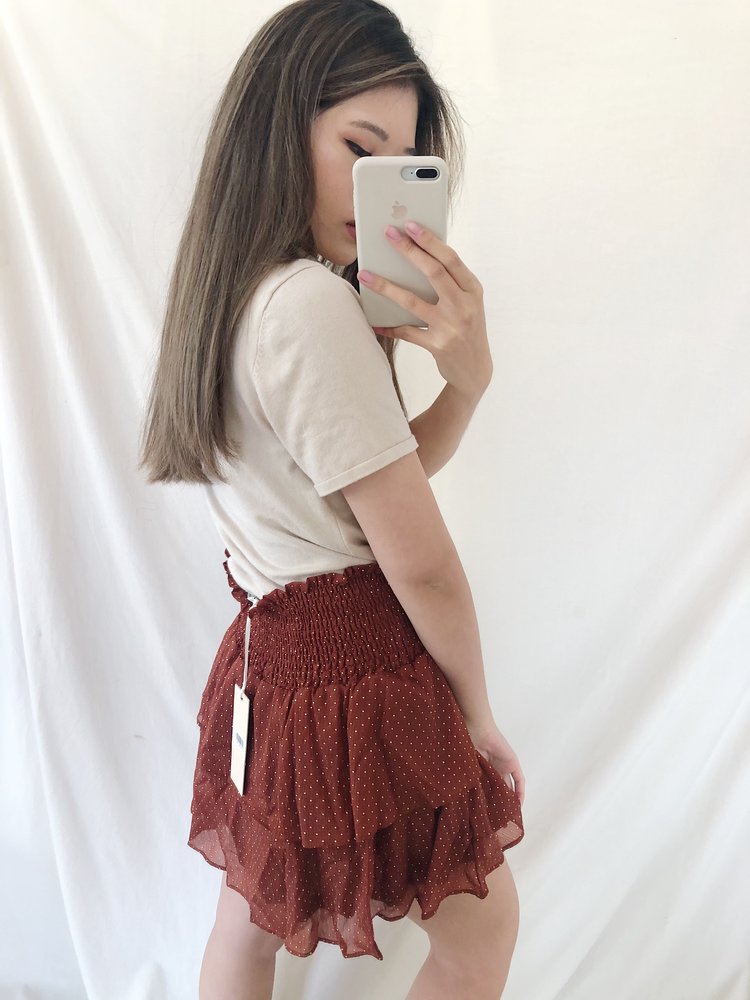 Myla Dots Skirt / Rust
