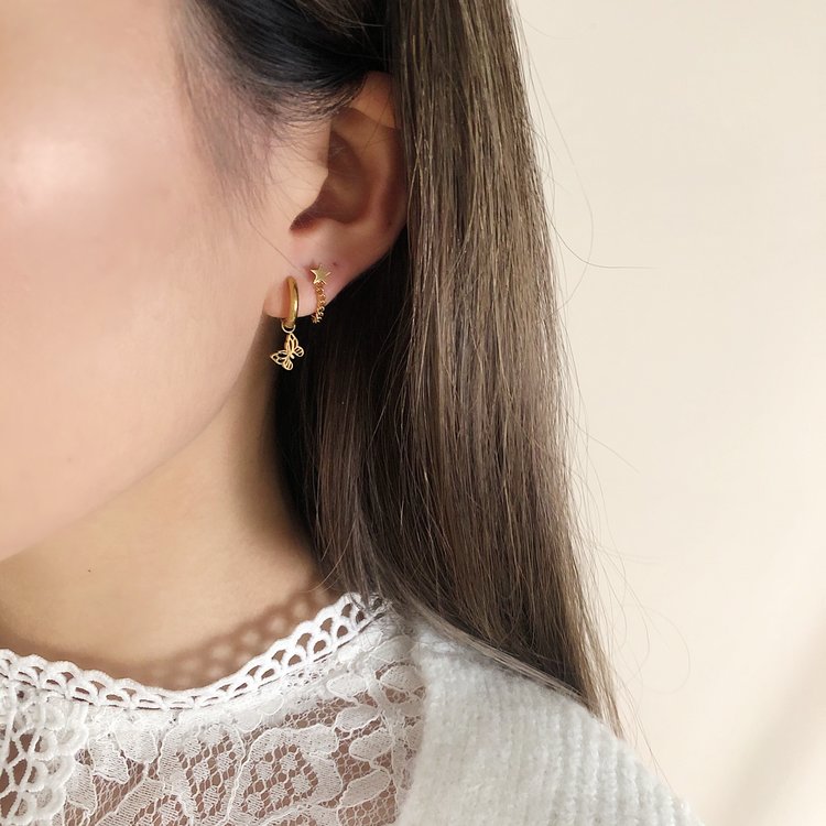 Gold Star Chain Earrings