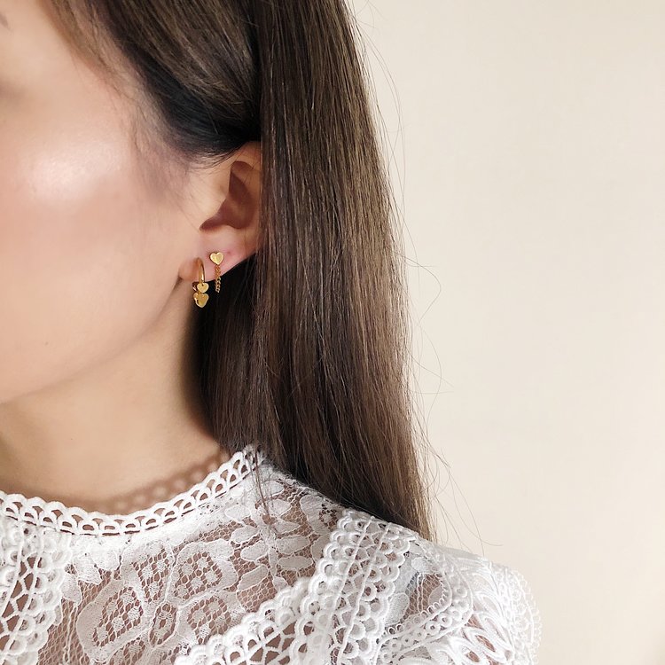 Gold Lovers Heart Earrings