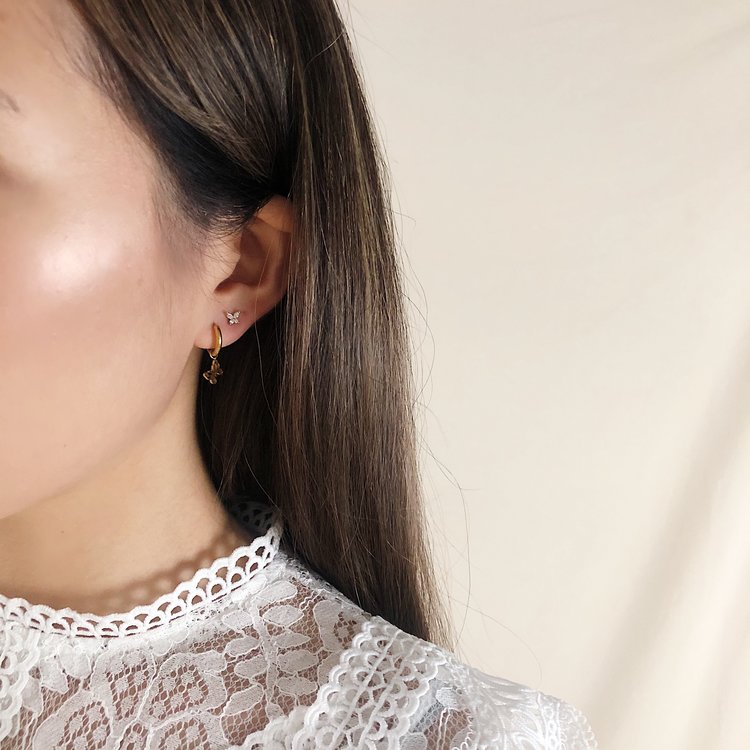 Gold Sparkle Butterfly Studs