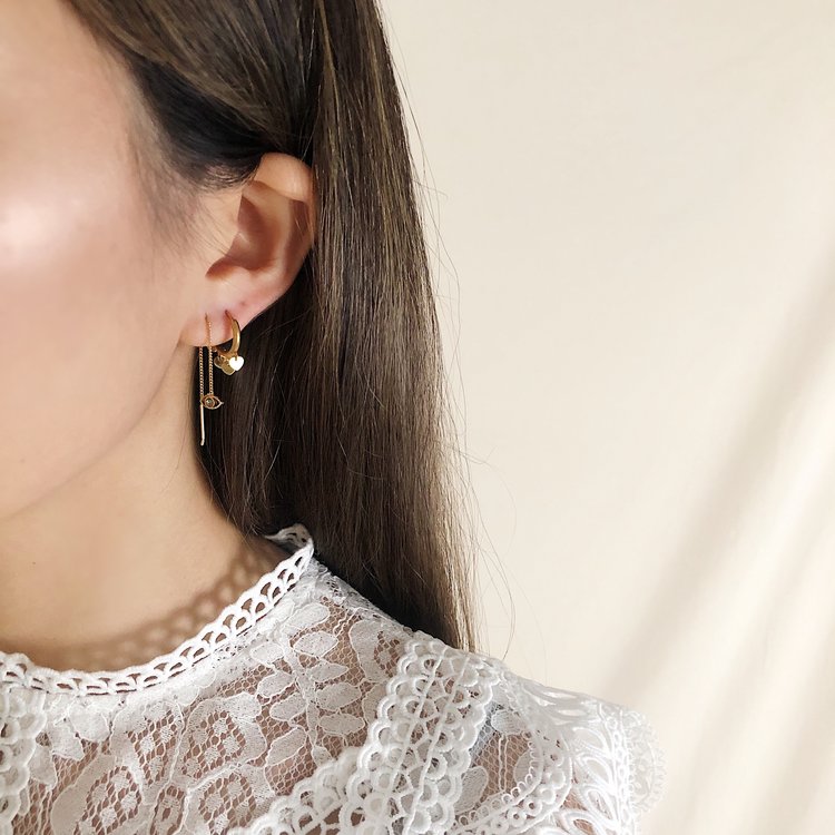 Gold Eye Dangle Earrings