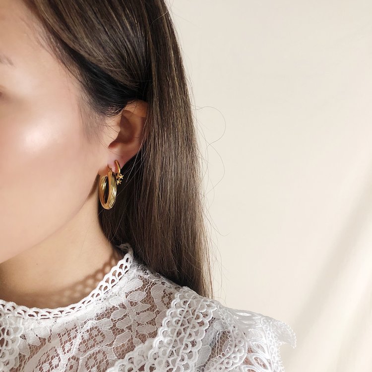 Gold Stella Hoop Earrings