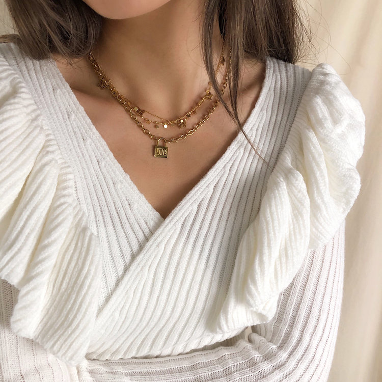 Gold Tiny Butterflies Necklace