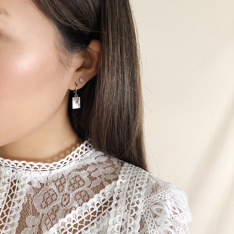 Silver Ace of Hearts Earrings