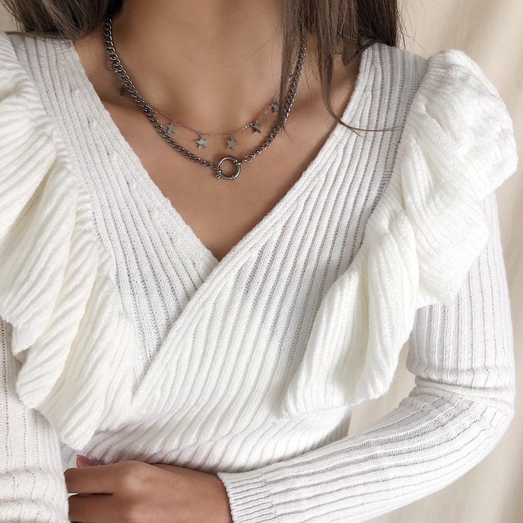 Silver Ring Chain Necklace