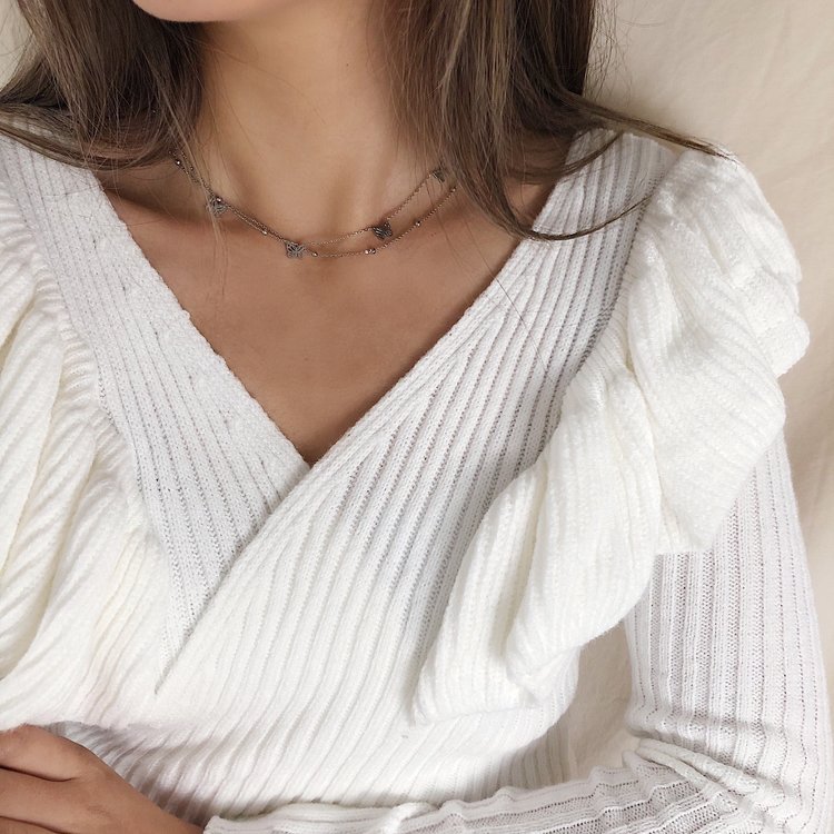 Silver Beads Choker Necklace