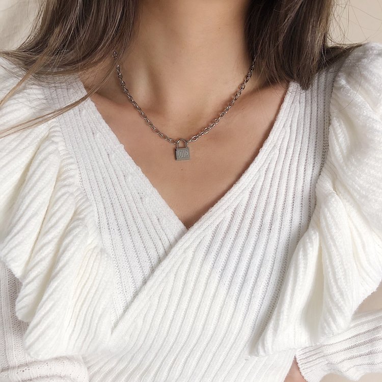 Silver Love Lock Necklace