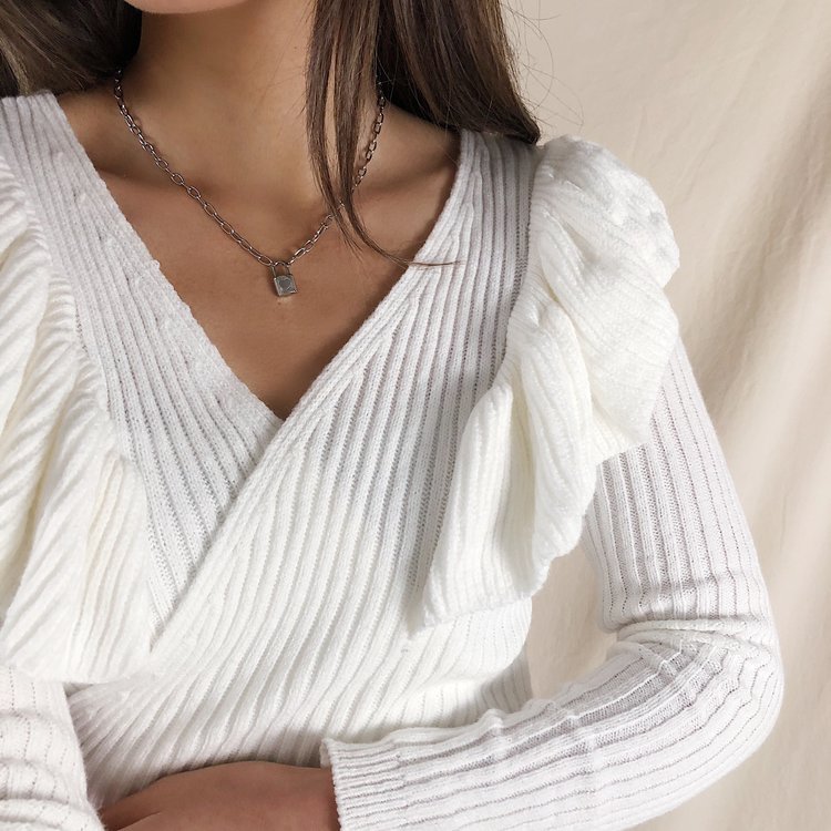 Silver Heart Lock Necklace