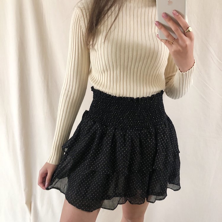 Myla Dots Skirt / Black