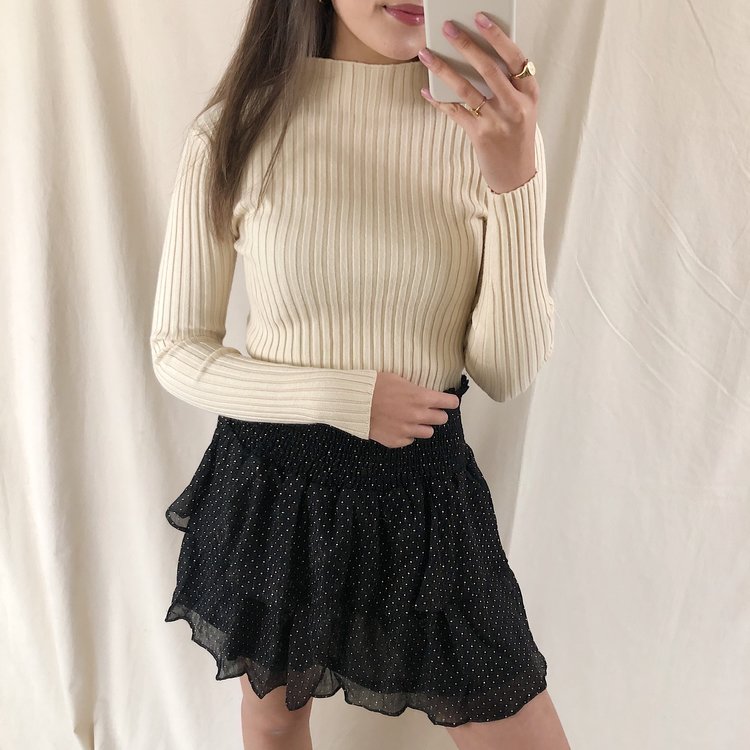 Myla Dots Skirt / Black