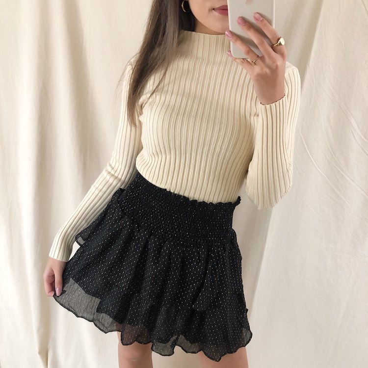 Myla Dots Skirt / Black