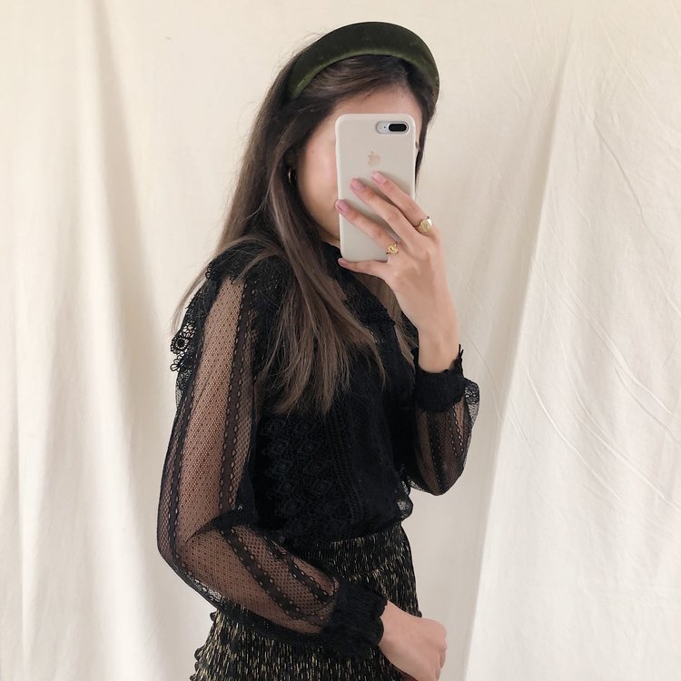Dunya Lace Top / Black