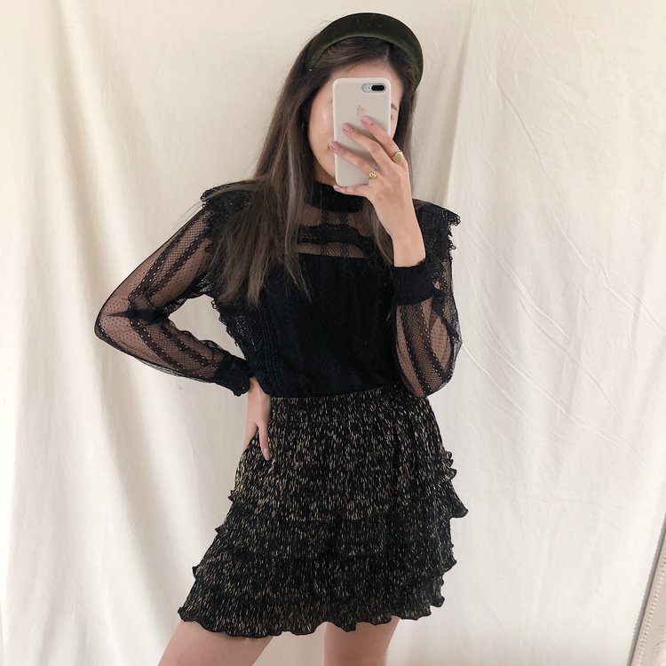 Dunya Lace Top / Black