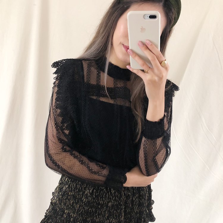 Dunya Lace Top / Black