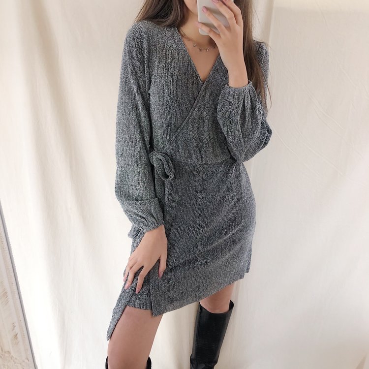 Nini Glitter Dress  / Silver