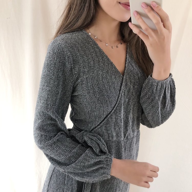 Nini Glitter Dress  / Silver