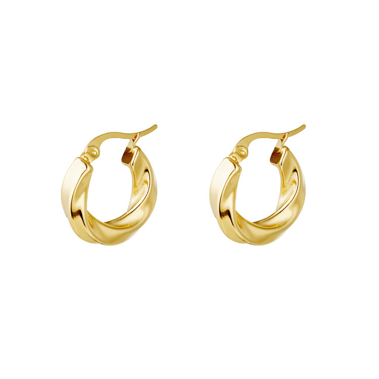 Gold Swirl Hoop Earrings