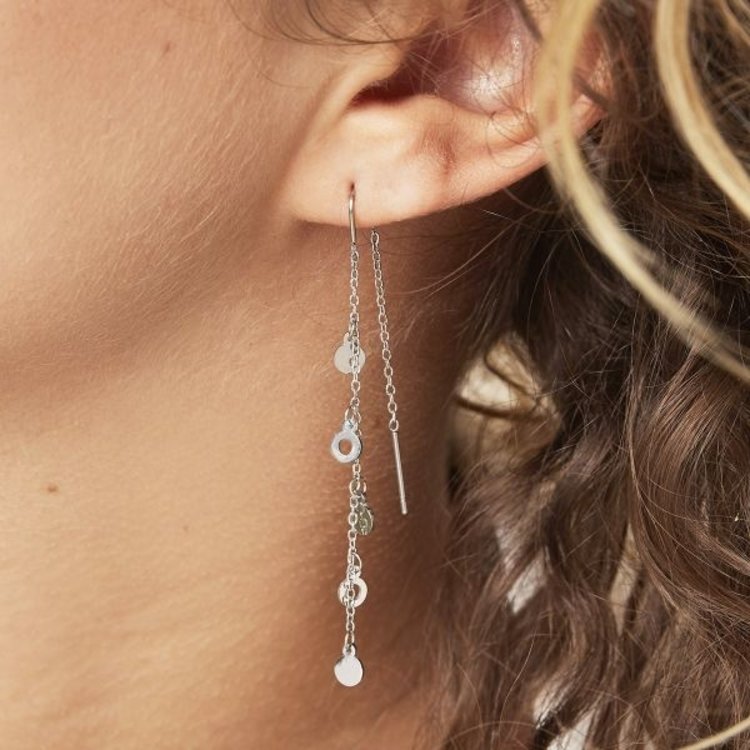 Gold Circle Dangle Earrings