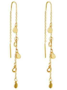 Gold Circle Dangle Earrings