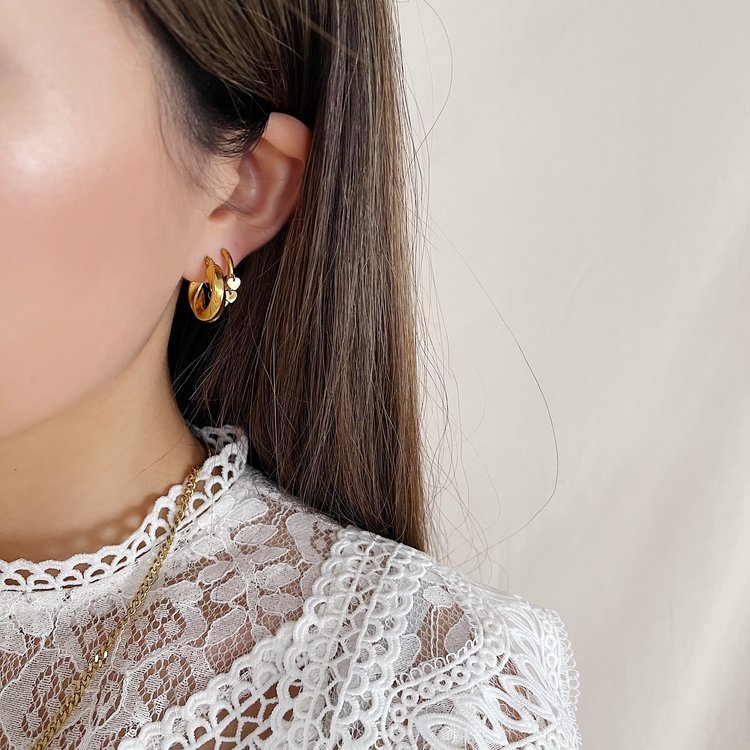 Gold Swirl Hoop Earrings