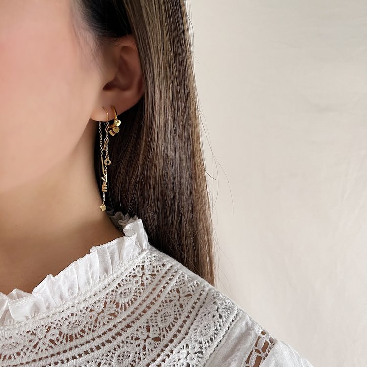 Gold Love Dangle Earrings