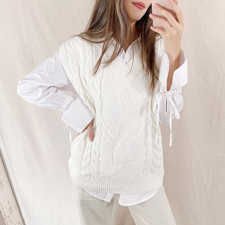 Amelie Cable Knit Spencer / Off white