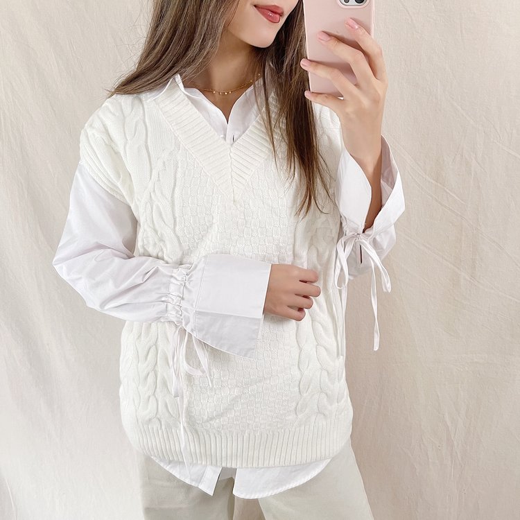 Amelie Cable Knit Spencer / Off white