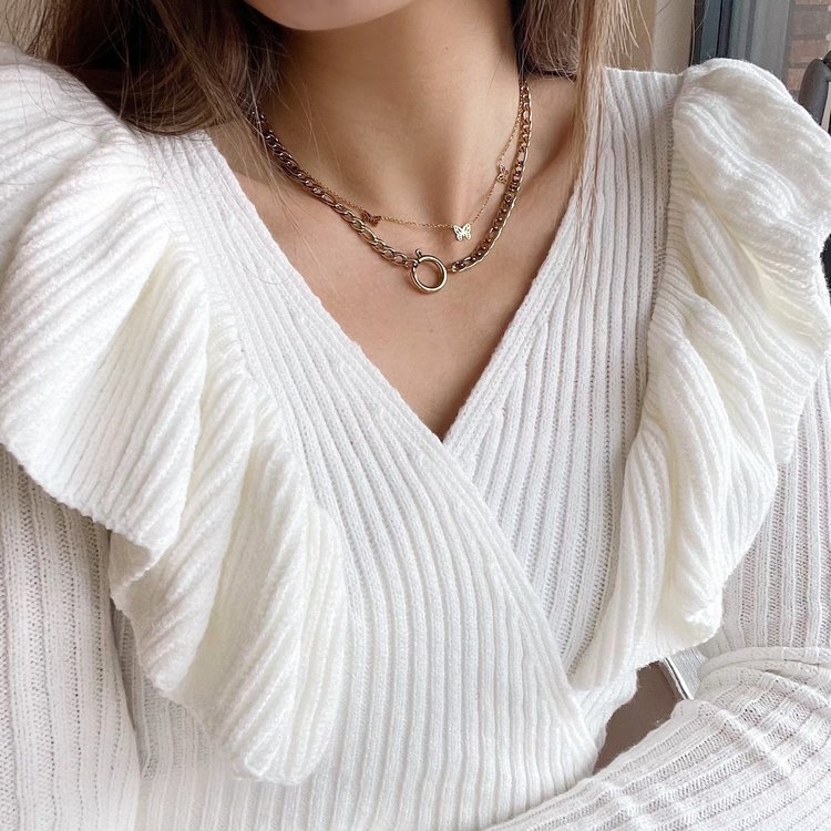 Gold Tiny Butterflies Necklace