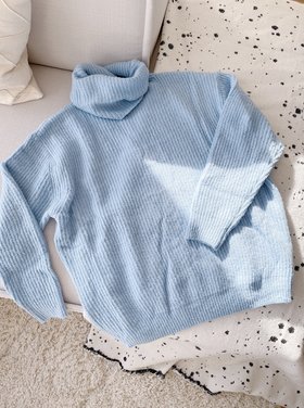 Reesa Oversized Knit Sweater / Blue