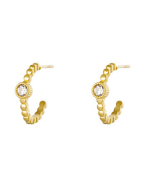 Gold Dotted Diamond Earrings