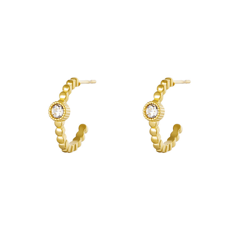 Gold Dotted Diamond Earrings