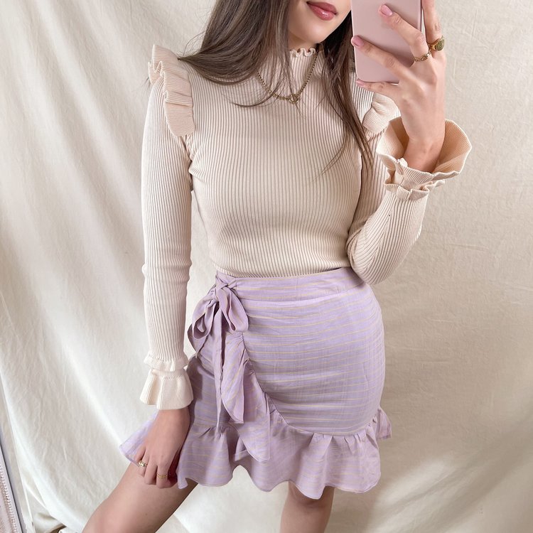 Ruri Striped Skirt / Lilac